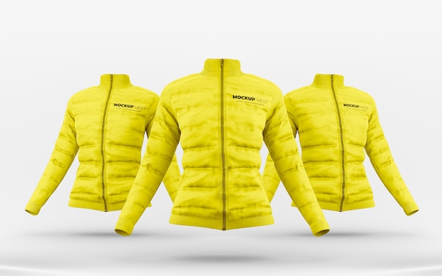 PSD puffy vest design mockup