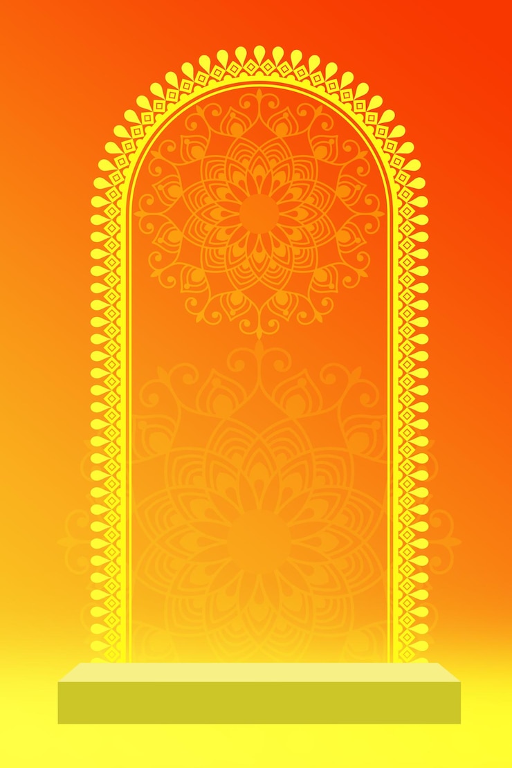 PSD puja greeting card with frame