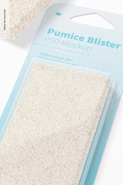 PSD pumice blister mockup, close up