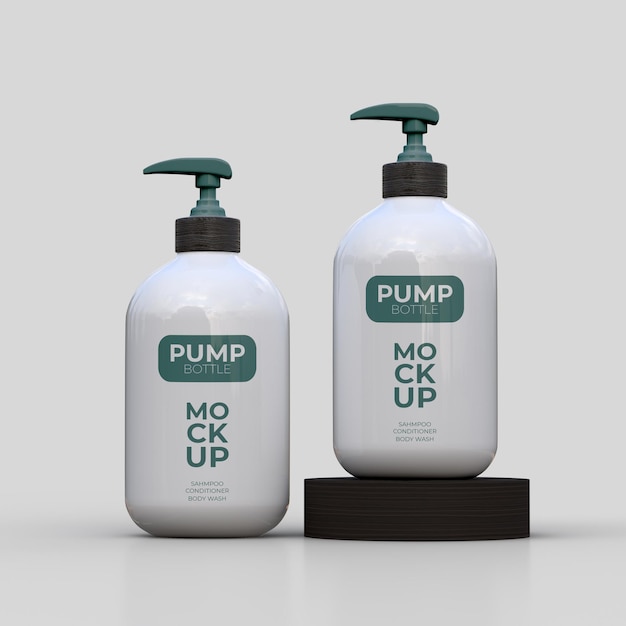 Pump bottle conditioner shampoo or body wash dispenser mockup