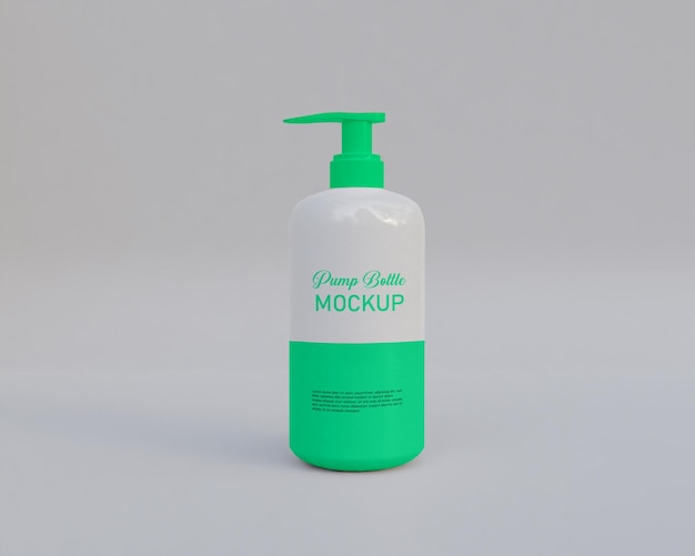 Мокап бутылки с насосом 3d