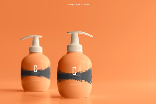 Pump bottles mockup