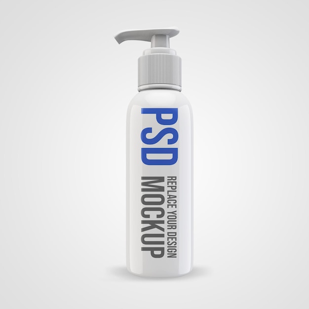 Pump gel 3d rendering mockup design