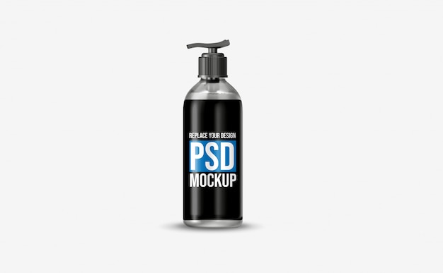 Pump gel bottle mockup design