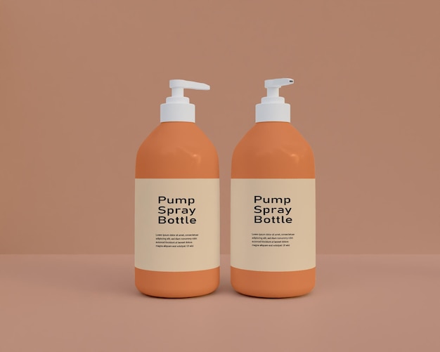 Pump handwash spray bottle mockup