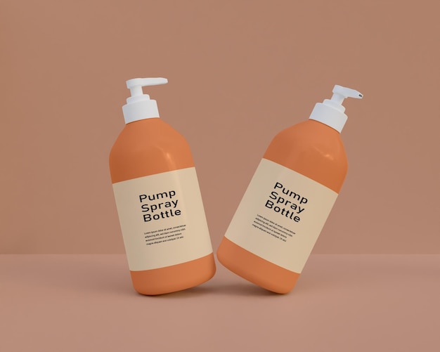 PSD pump handwash spray bottle mockup