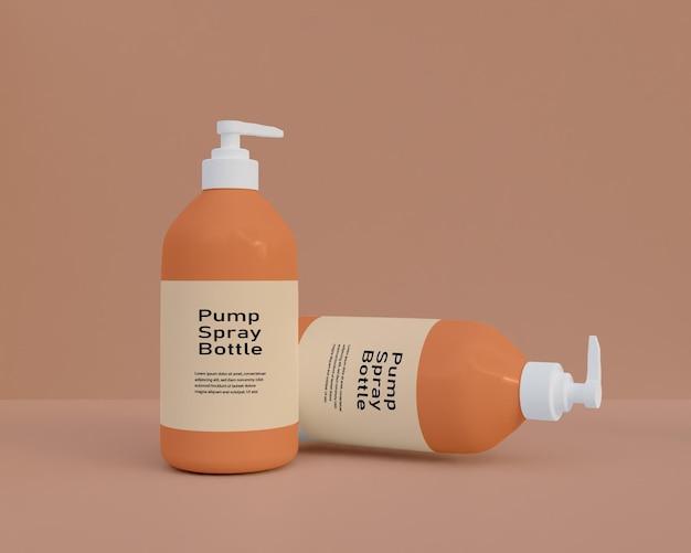 PSD pump handwash spray bottle mockup