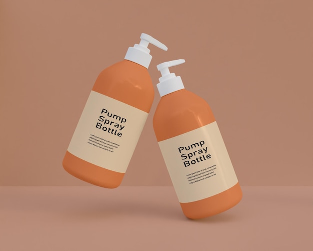 PSD pump handwash spray bottle mockup