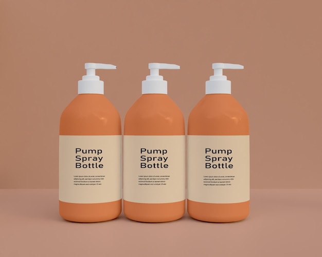 PSD pump handwash spray bottle mockup