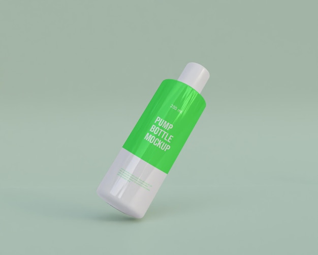 PSD mockup di bottiglia di shampoo con pompa