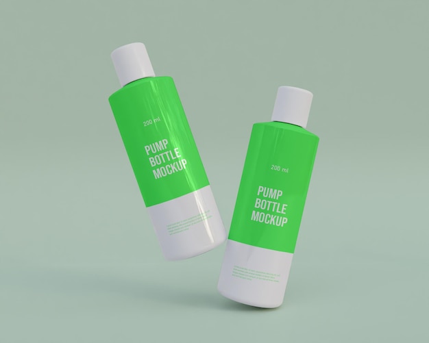 PSD mockup di bottiglia di shampoo con pompa