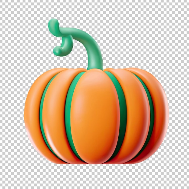 PSD pumpkin 3d icon 3d stylized cartoon pumpkin illustration for thanksgiving 3d rendered model of pumpkin