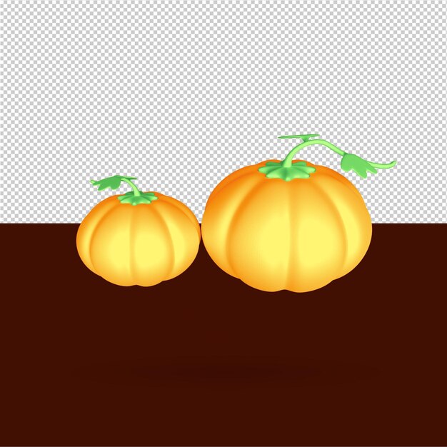 PSD illustrazione dell'icona 3d della zucca colore modificabile psd gratuito