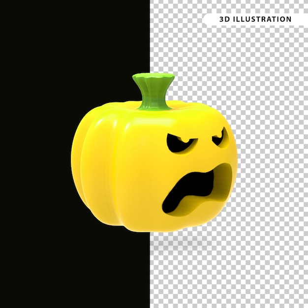 PSD pumpkin 3d icon illustration