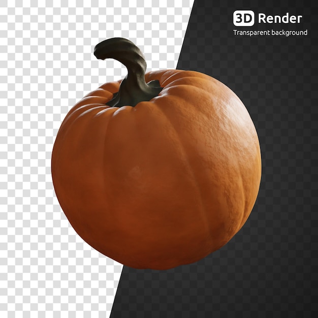 PSD rendering 3d di zucca isolato