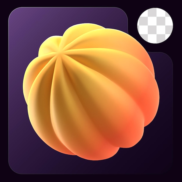 PSD pumpkin abstract 3d shape with gradient color