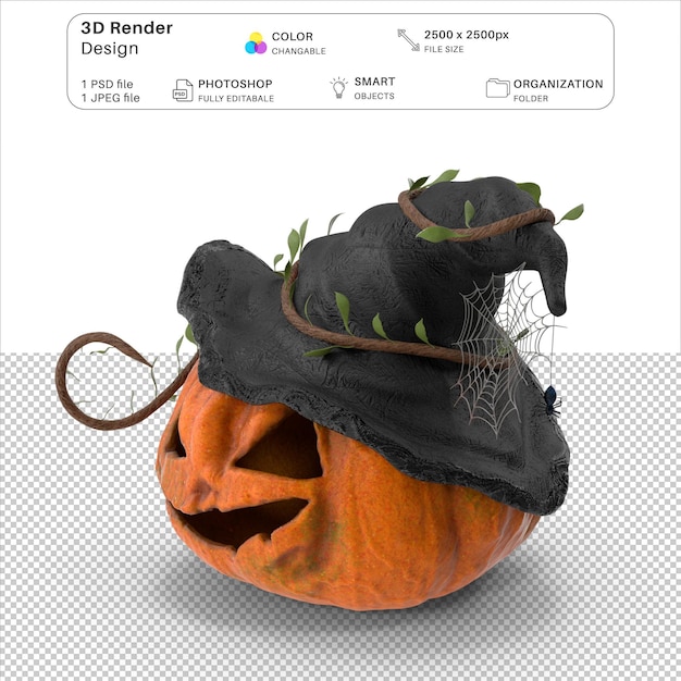 PSD pumpkin face 3d modeling psd file