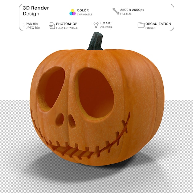 PSD pumpkin face 3d-modelling psd-bestand