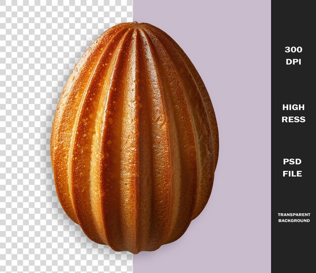 A pumpkin is shown on a transparent background