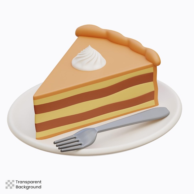 PSD pumpkin pie 3d icon illustraties