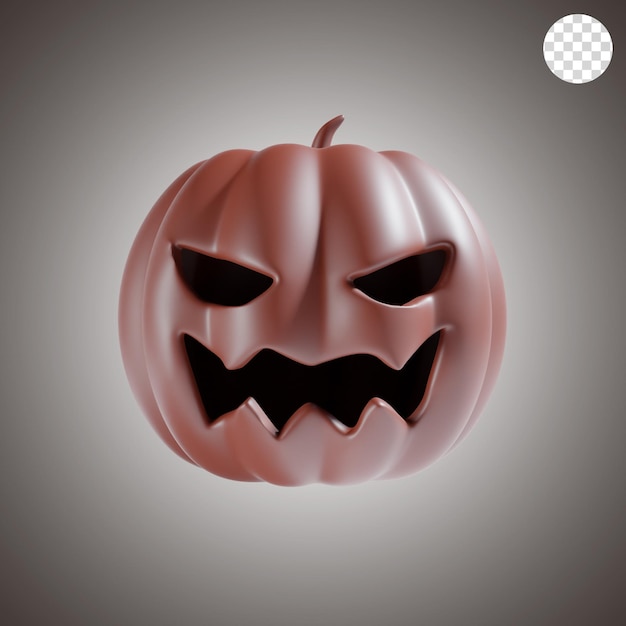 PSD pumpkin scary halloween 3d render