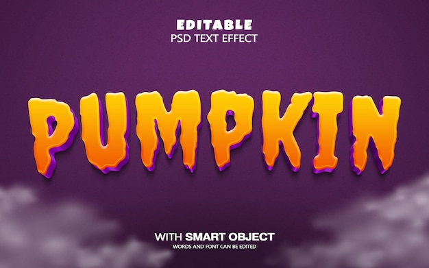 PSD pumpkin text effect