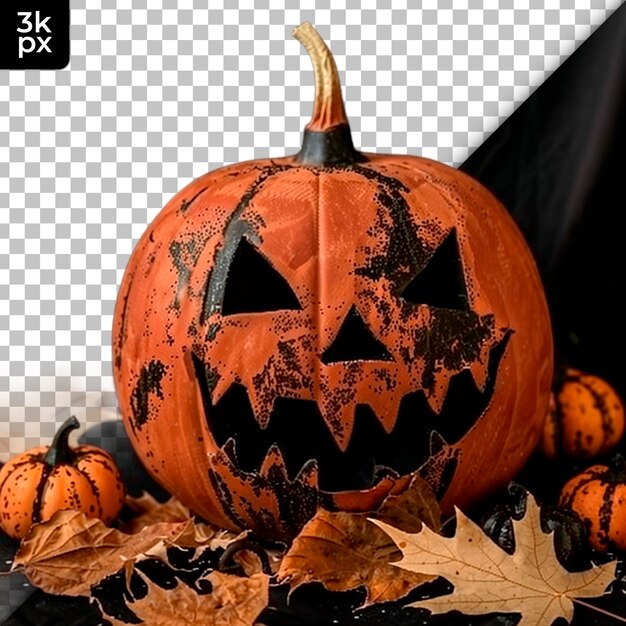 PSD a pumpkin with a black background and a black background with a black background