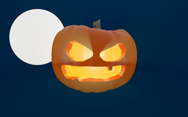 pumpkin with transparent background 3d render