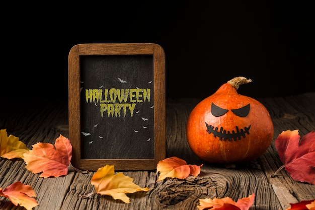 PSD pumpking e halloween board con messaggio