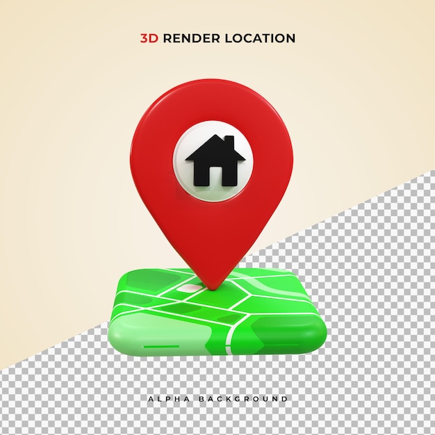 Punainen, realistinen 3d-renderöity karttaneula, GPS-osoittimen merkki ja sijaintikuvake
