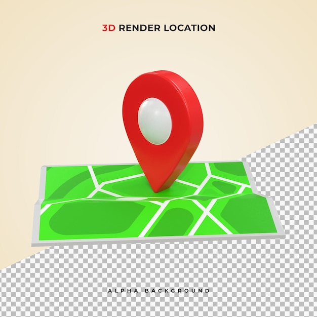 Punainen, realistinen 3d-renderöity karttaneula, GPS-osoittimen merkki ja sijaintikuvake
