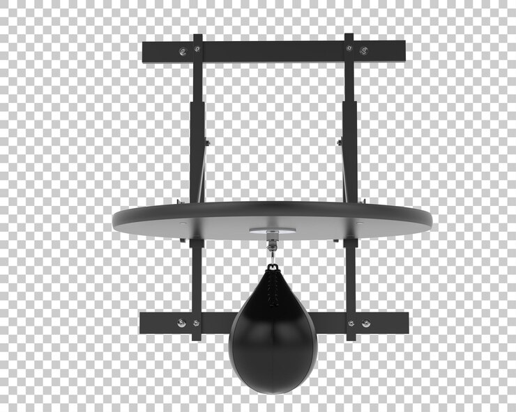 PSD боксерская груша изолирована на прозрачном фоне, 3d рендеринг иллюстрации