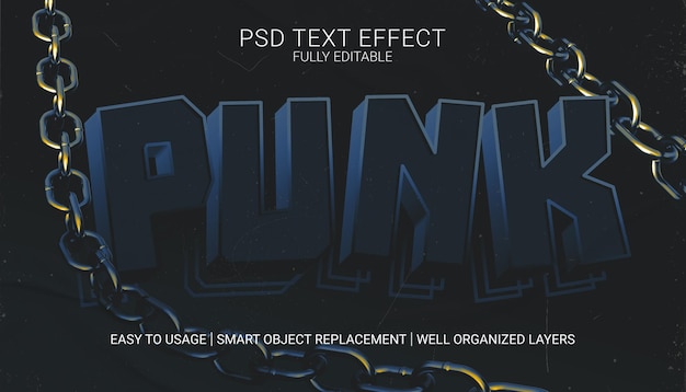 Punk text effect template