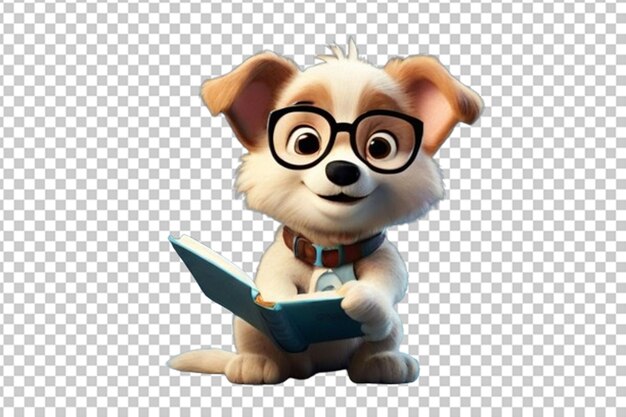 PSD puppy 3d cartoon leesboek