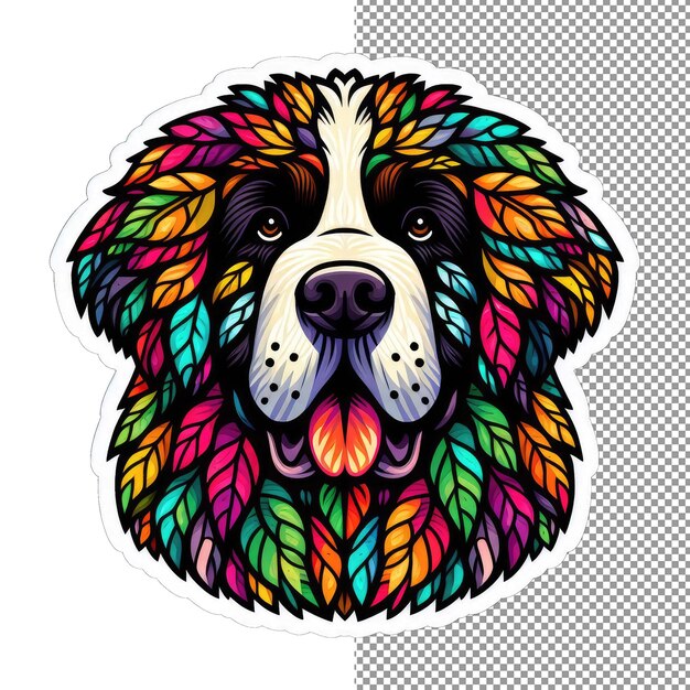 PSD puppy presence isolated dog face sticker on png background