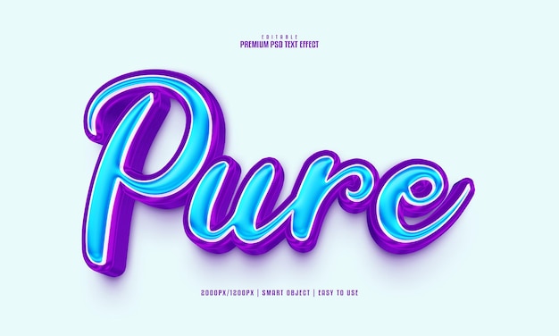 Pure 3d editable premium psd text effect