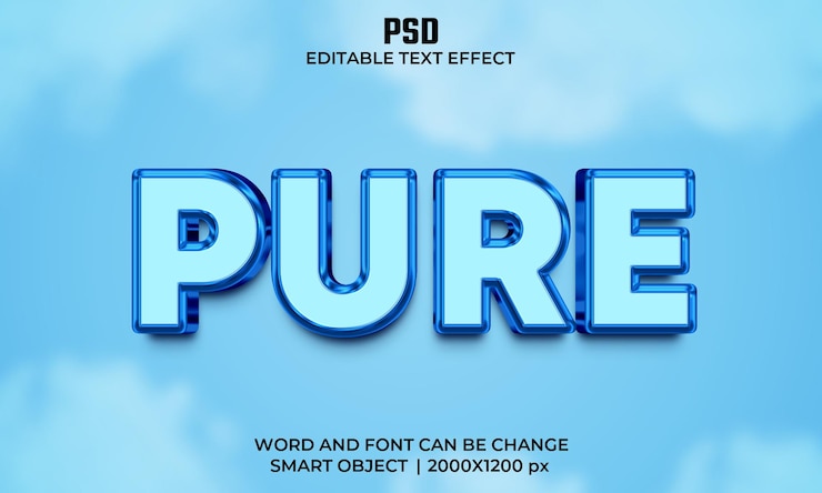 PSD pure 3d editable text effect premium psd with background