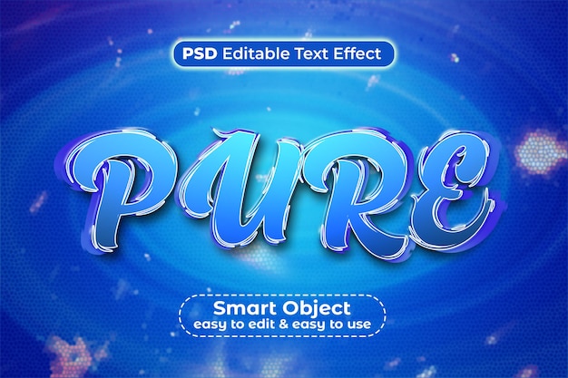 Pure 3d editable text effect premium psd