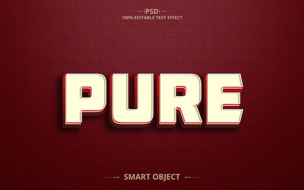 Pure 3d psd text effect design