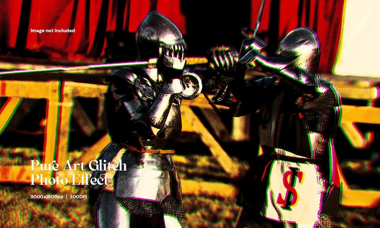 PSD pure art glitch photo effect