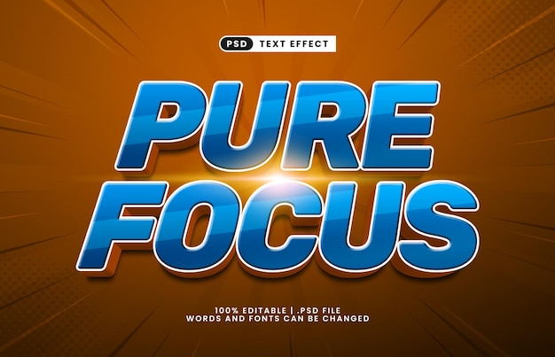 pure focus editable text effect with a work and simple text effect