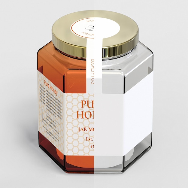 Pure honey jar mockup psd