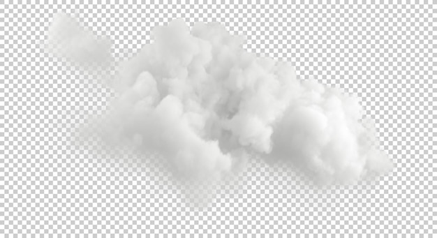 PSD pure ozone condensation cumulus cloud cut out backgrounds 3d illustration