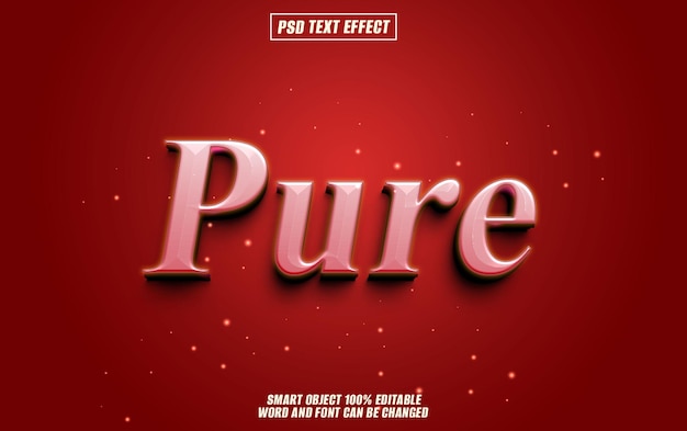 pure text effect font editable typography 3d text