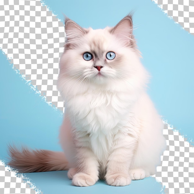 PSD purebred ragdoll cat on transparent backgrounden background