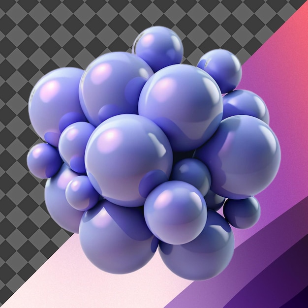 Purple 3D Sphere Cluster Abstract Background
