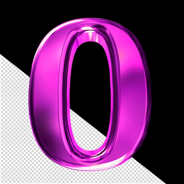 Purple 3d symbol with bevel number 0