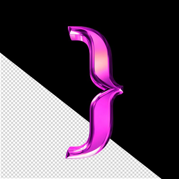 Purple 3D symbol with bevel