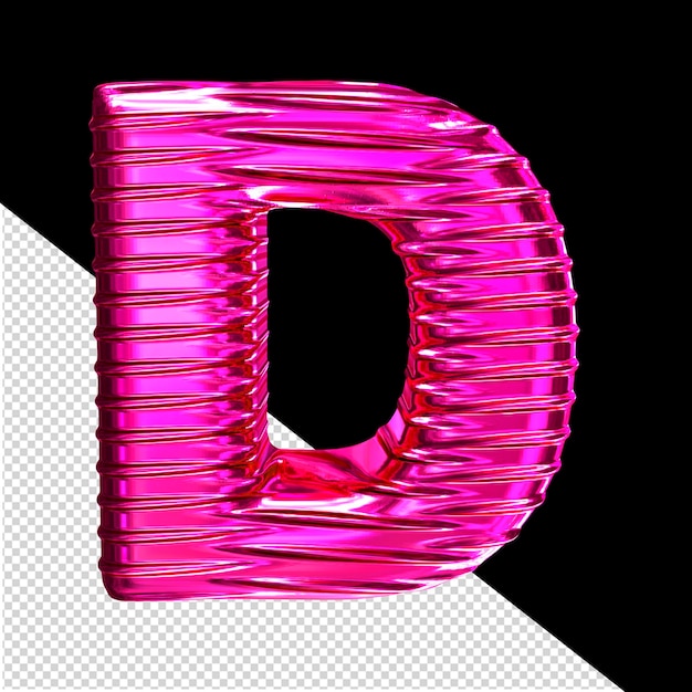 PSD 紫色の3dシンボルと 横線の文字 d