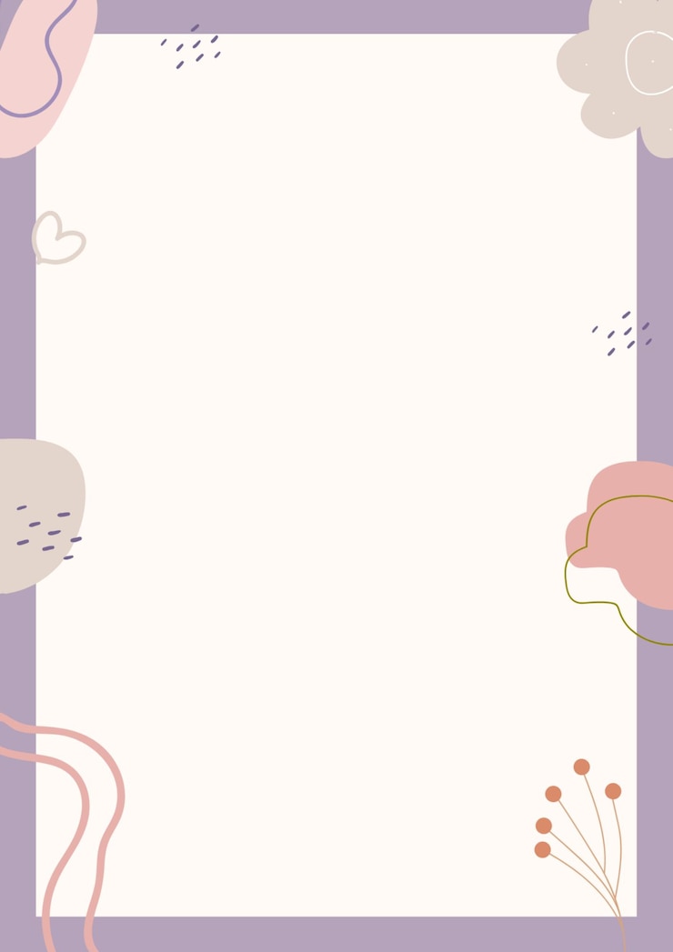 PSD 紫色の抽象的な花のページの境界